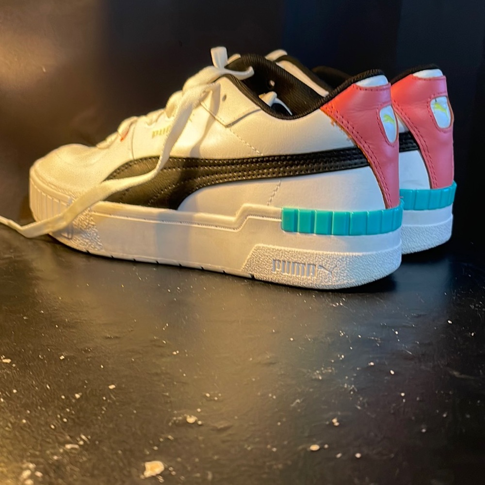 Pink and Teal Puma Shoes